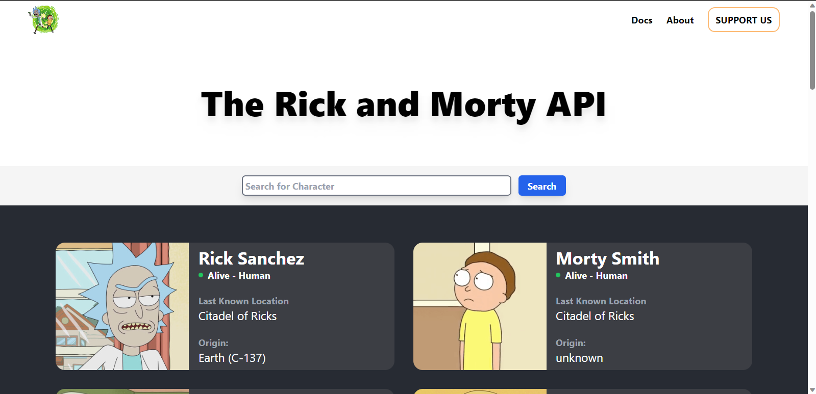 The Rick and Morty API